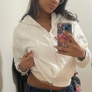 Old Navy White Zip-Up Hoodie